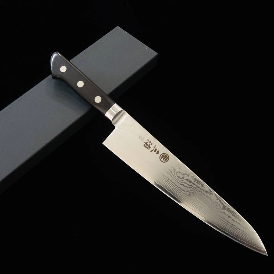 Gyuto MIURA Inox VG10 33 camadas Damasco Cabo em madeira na cor Preta (210mm)