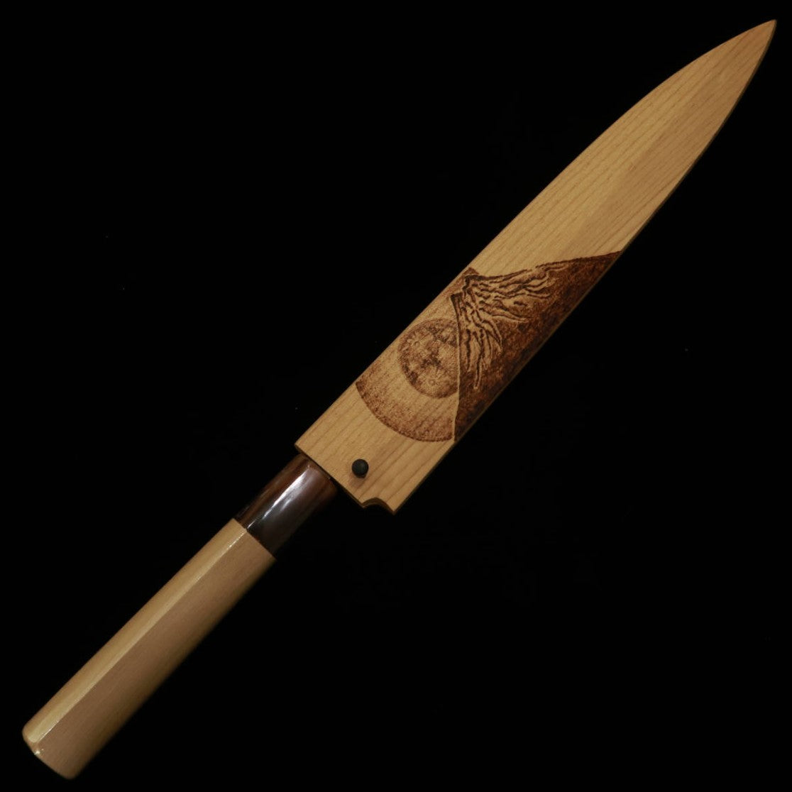 Yanagiba SUISIN Shirogami No. 2, with Pauwlonia Sheath - Mt. Fuji - (240mm)