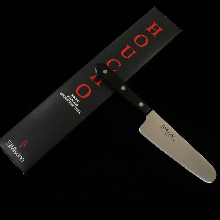 Misono MISONO Cuchillo infantil Acero molibdeno Mango de madera laminada negra (120mm)