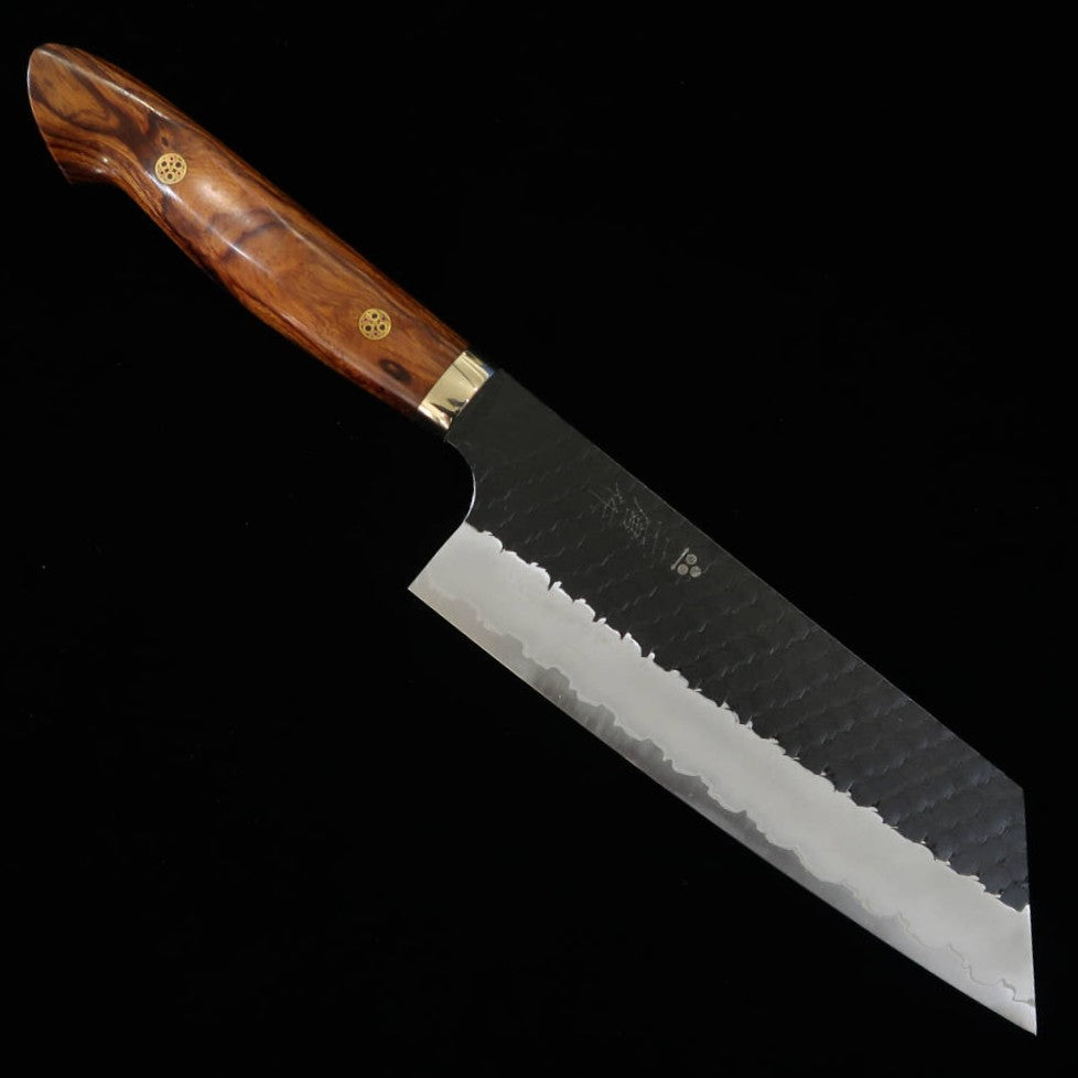 NIGARA Cutelaria Kiritsuke Nakiri SG2 Black Martelado Cabo Ironwood (180mm)