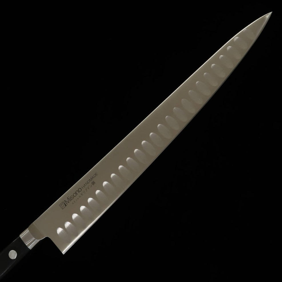 MISONO Acier au molybdène, couteau à trancher type saumon, manche en bois composite noir (240/270 mm)