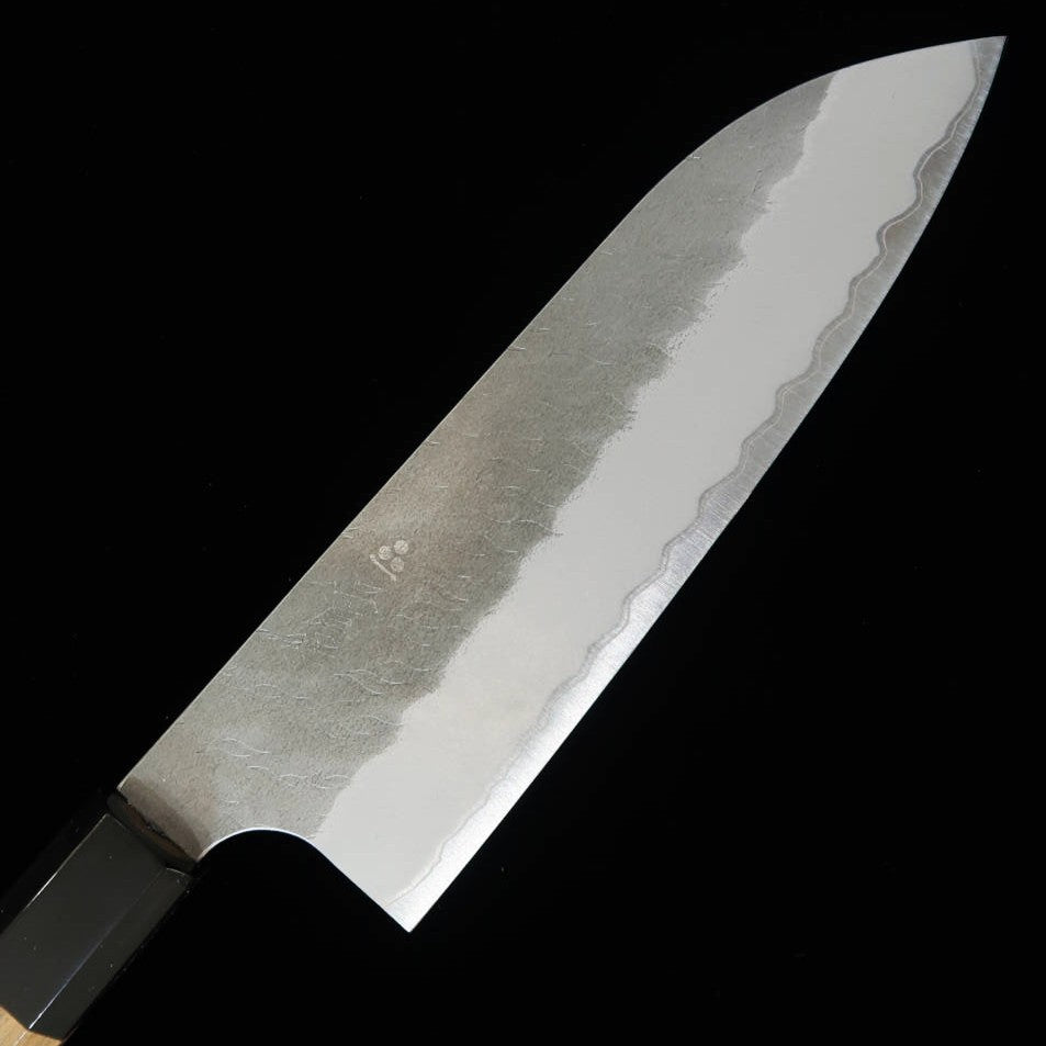 Nigara Cutelaria Aogami Super Kurouchi Santoku, cabo octogonal em teca (180mm)