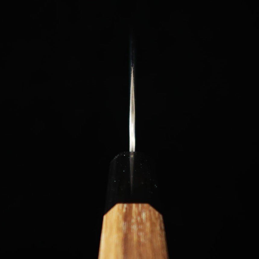 Nigara Cutelaria Aogami Super Kurouchi Santoku, cabo octogonal em teca (180mm)