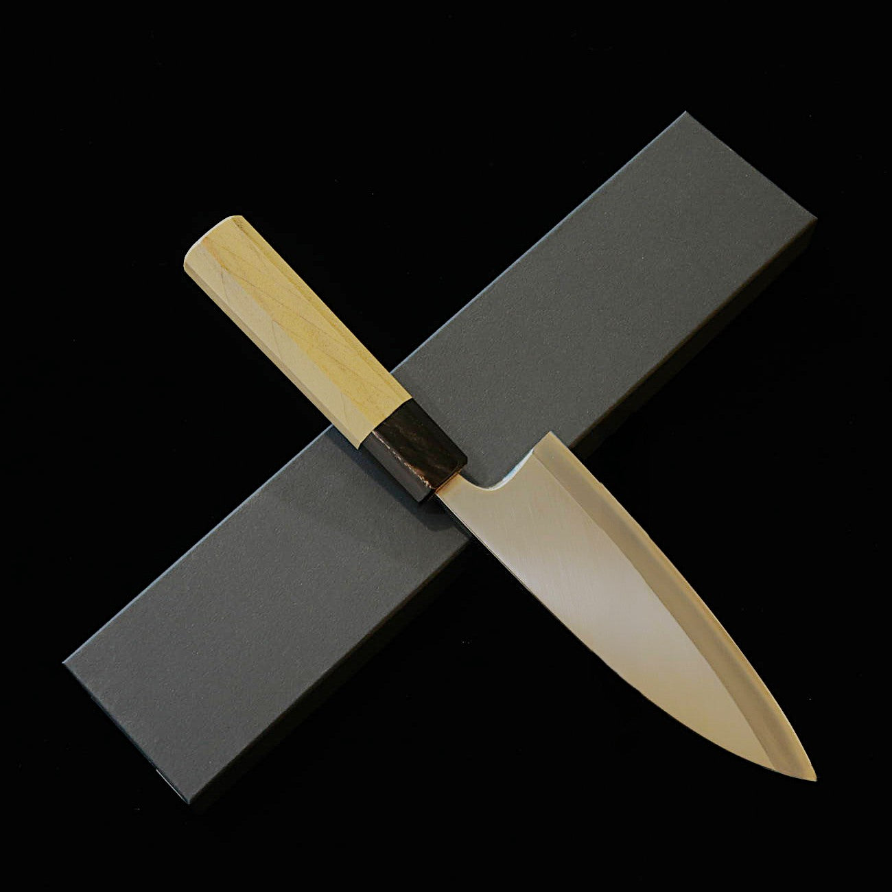 三浦MIURA 出刃 左利き用 銀三 水牛朴八角柄 (150mm)