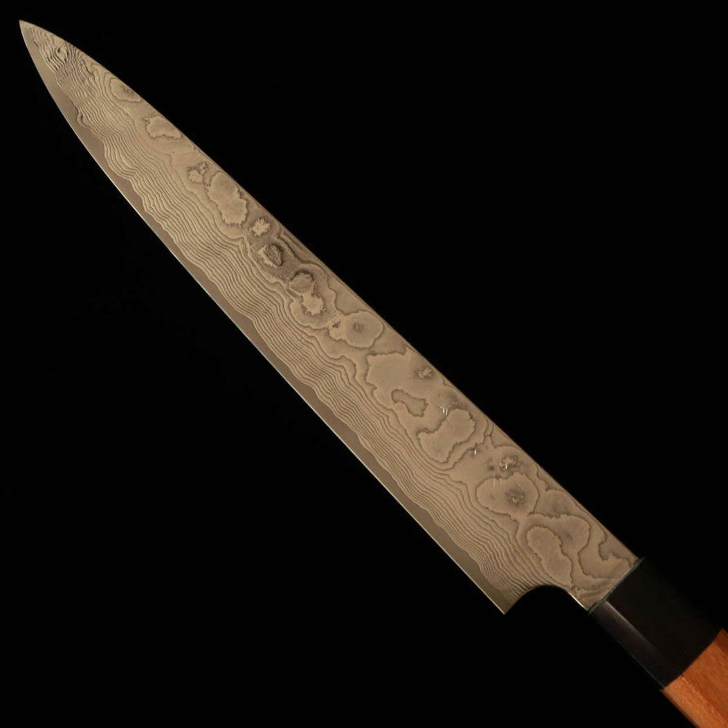 Sujihiki Yuta Katayama Inox VG10 Acabamento Níquel Damasco cabo Keyaki Octogonal (240/270mm)