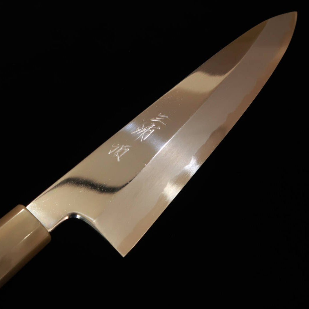 MIURA ITADAKI Gyuto de un solo filo Shirogami No.2 Espejo mango octogonal de ébano (210/240 mm)