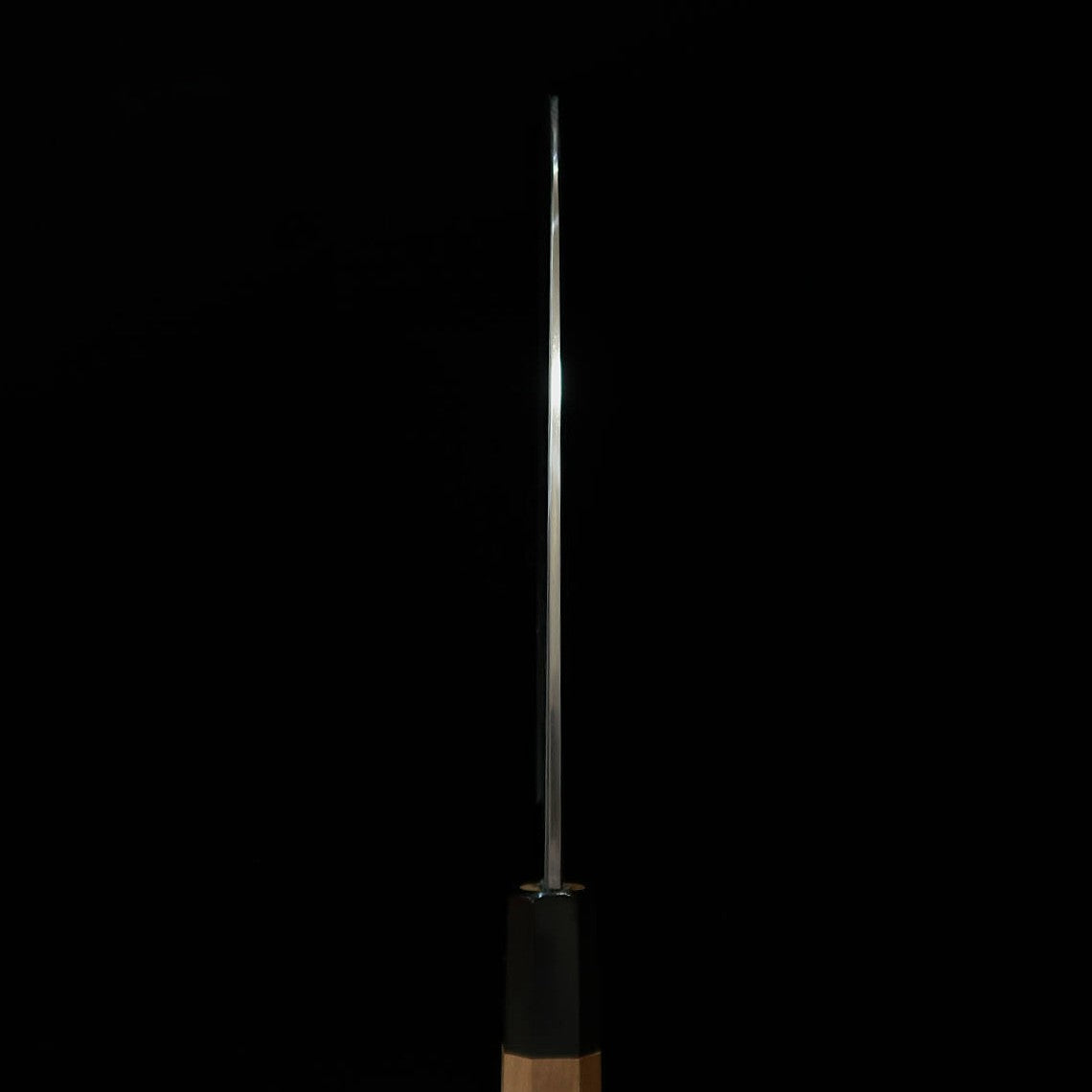 TADOKORO HAMONO Makoto-made mirror-finished Shirogami No. 2 sickle shaped Usuba and octagonal magnolia handle (195mm)