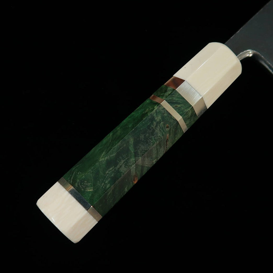 Miura Tadaki Deba, Shirogami No. 2, Black Forged, Stabilized Wood Silver Handle (165mm)