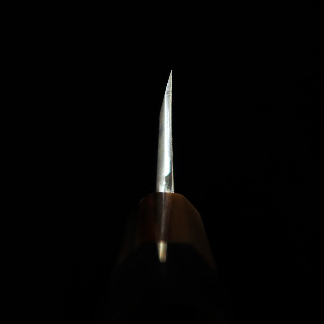 Miura Tadaki Deba, Shirogami No. 2, Black Finish, Ebony and Silver Handle (150mm)