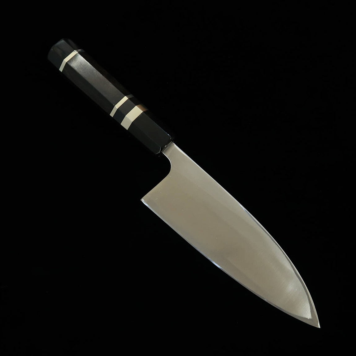 Miura Deba, Left-Handed, Ginsan, Wood Finish, Ebony with Silver Handle (150mm)