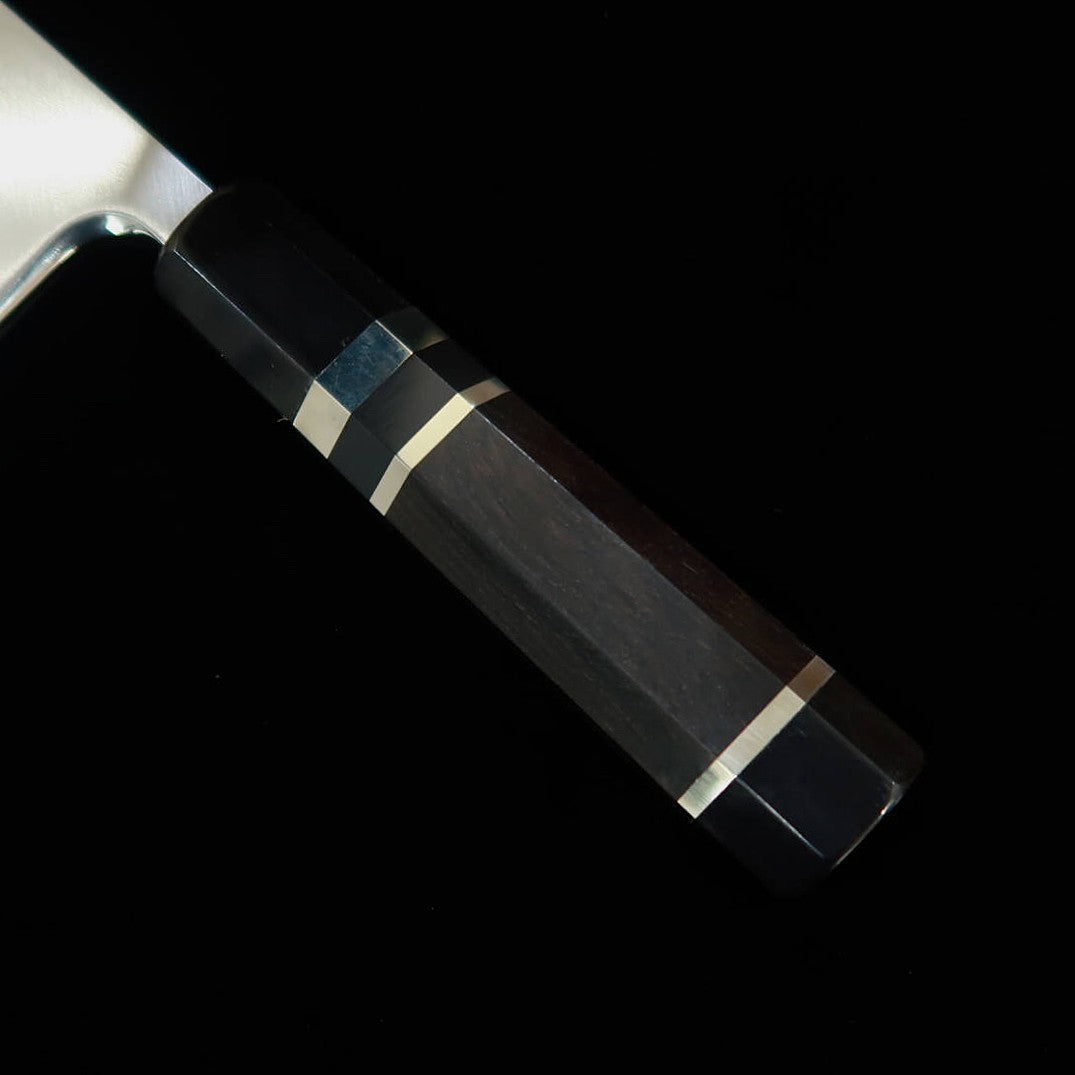 Miura Deba, Left-Handed, Ginsan, Wood Finish, Ebony with Silver Handle (150mm)