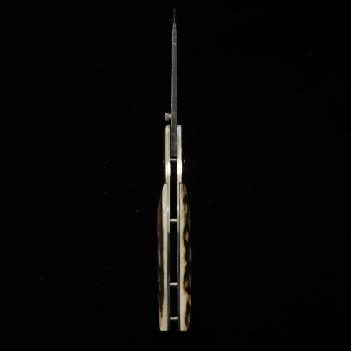 Cuchillo plegable Liner Lock Takeda (TAKEDA), forjado a mano en Bitchū por Inagaki, tipo A, asta de ciervo Ezoshika, acero Hitachi Aogami Super (85 mm)