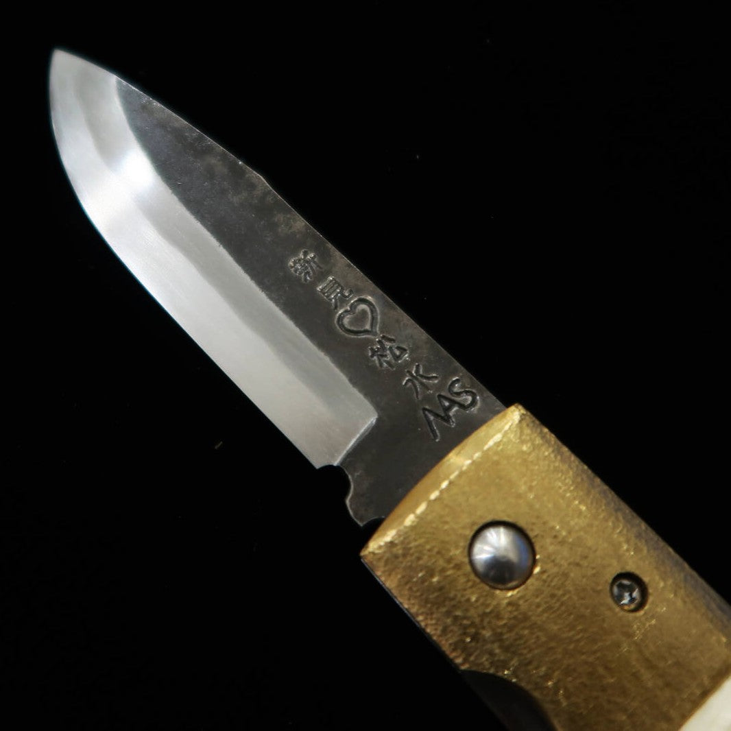 Takeda Hamono Inagaki Saku Bitchu Type Liner Lock Folder A Mammoth Super Blue Steel