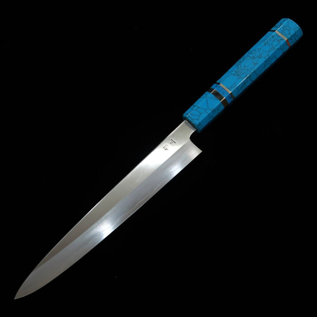 KAGEKIYO Japanese Petty Knife, Ginsan, Turquoise Handle (210mm)
