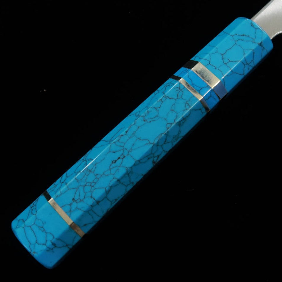 KAGEKIYO Japanese Petty Knife, Ginsan, Turquoise Handle (210mm)