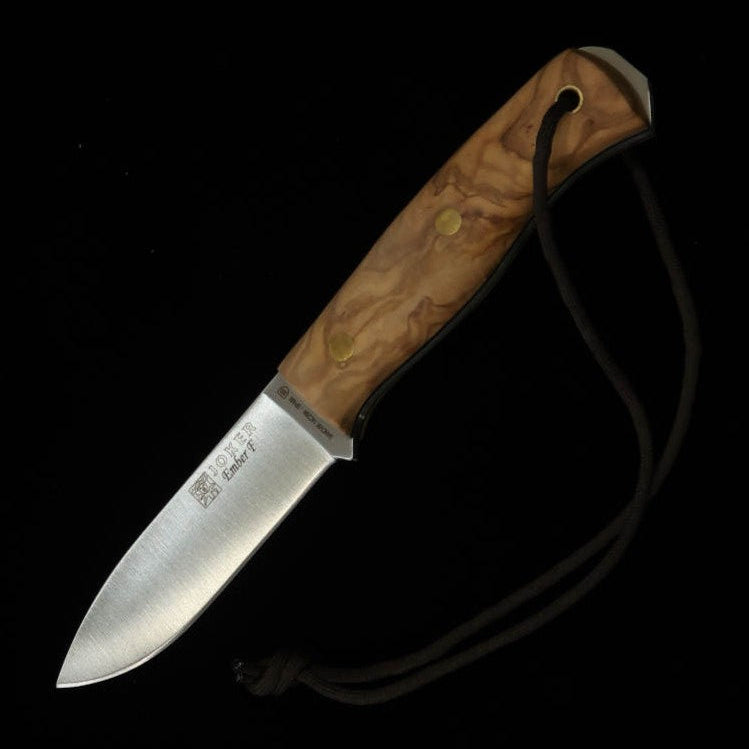 JOKER jok0007 CO123-P Ember F con firesteel de olivo, cuchillo bushcraft