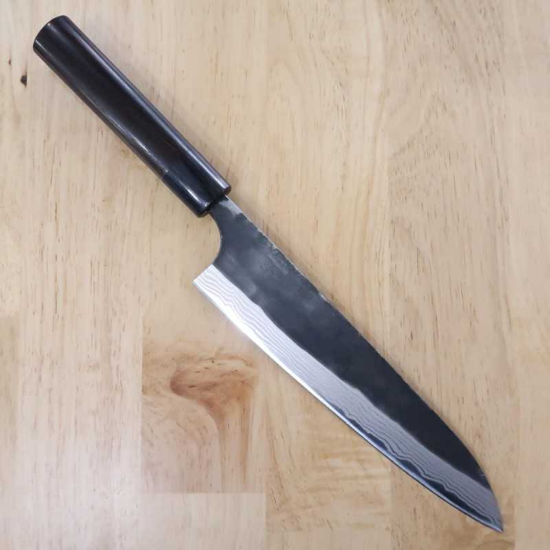 ANRYU Gyuto Shirogami No. 2 Black Damascus Rosewood Handle (210mm)