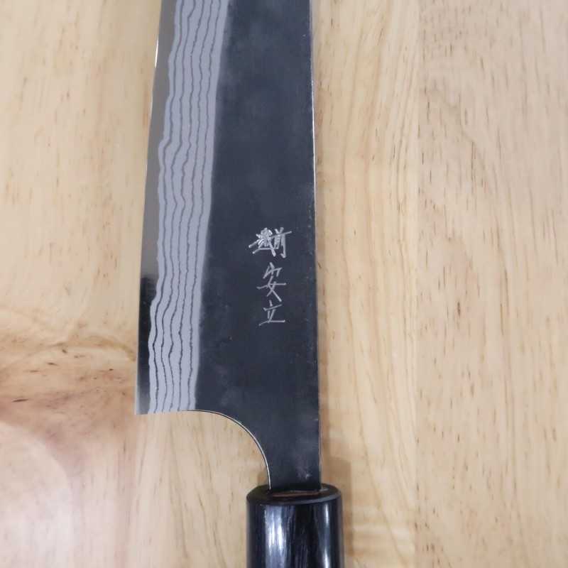 ANRYU Gyuto Shirogami No. 2 Black Damascus Rosewood Handle (210mm)