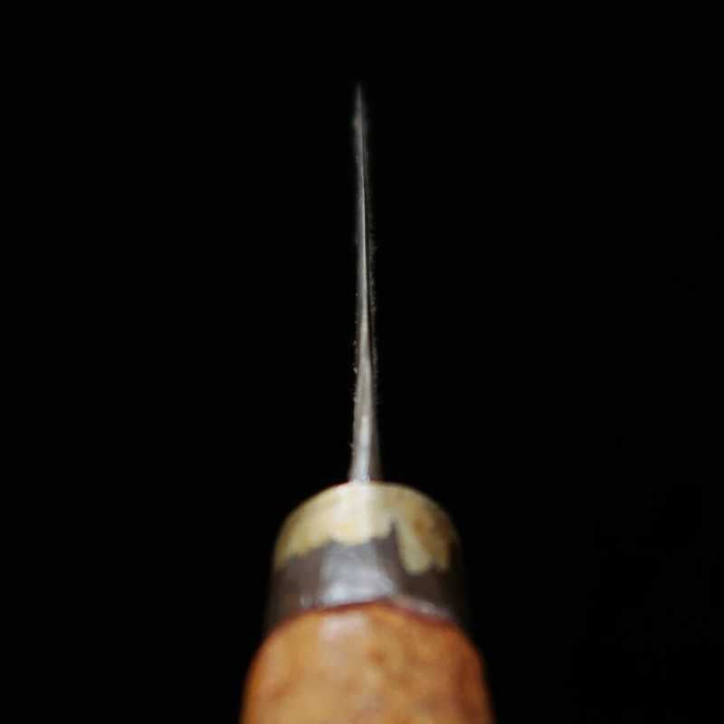 カニマン鍛治工房 ペティーナイフ 板バネ(炭素鋼・ジープ)クロ木柄 (90mm)