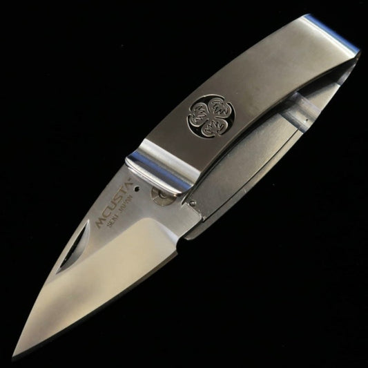 エムカスタMCUSTA ポケットクリップ”家紋” 葵 マネークリップナイフ (50mm)