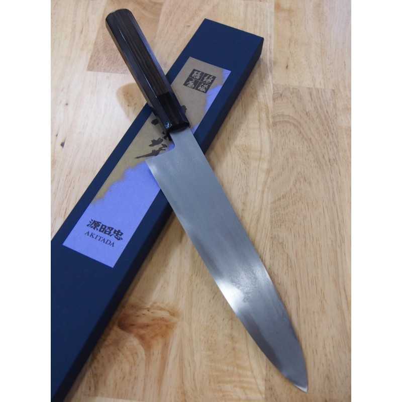 Gyuto MIZUNO Minamoto Akitada Aogami No. 1 Damascus (240mm)