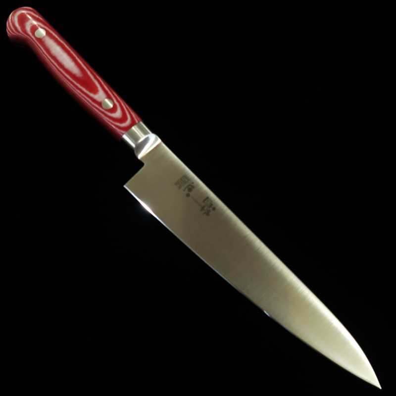 Suishin INOX PREMIUM, petty, mango de micarta rojo/blanco (150mm)