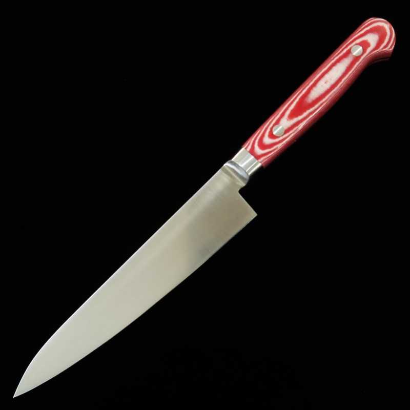 Suishin INOX PREMIUM, petty, mango de micarta rojo/blanco (150mm)