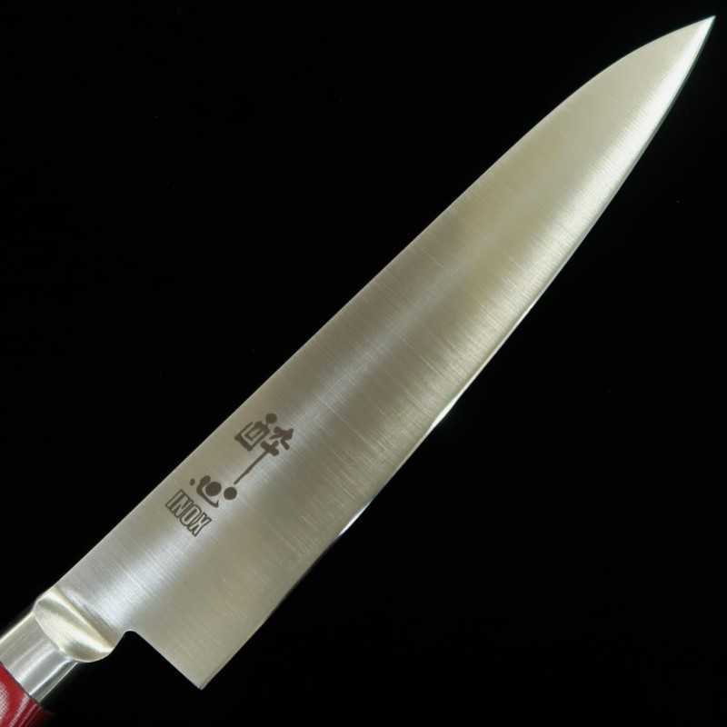 Suishin INOX PREMIUM, petty, mango de micarta rojo/blanco (150mm)