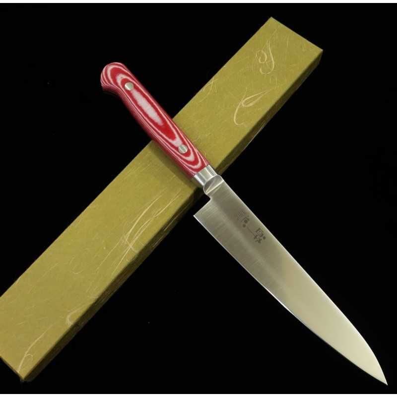 Suishin INOX PREMIUM, petty, mango de micarta rojo/blanco (150mm)