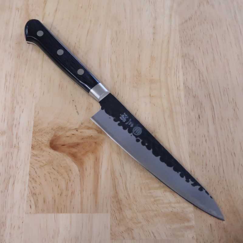 Petty MIURA Aogami Super, martillado forjado negro, mango de contrachapado negro (135/150mm)
