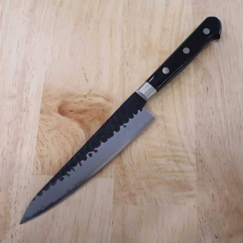 Petty MIURA Aogami Super, martillado forjado negro, mango de contrachapado negro (135/150mm)