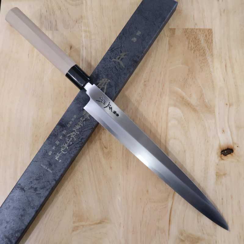 正本総本店 MASAMOTO SOHONTEN 霞 白紙二号 柳刃 水牛栗型柄 (240-300mm)