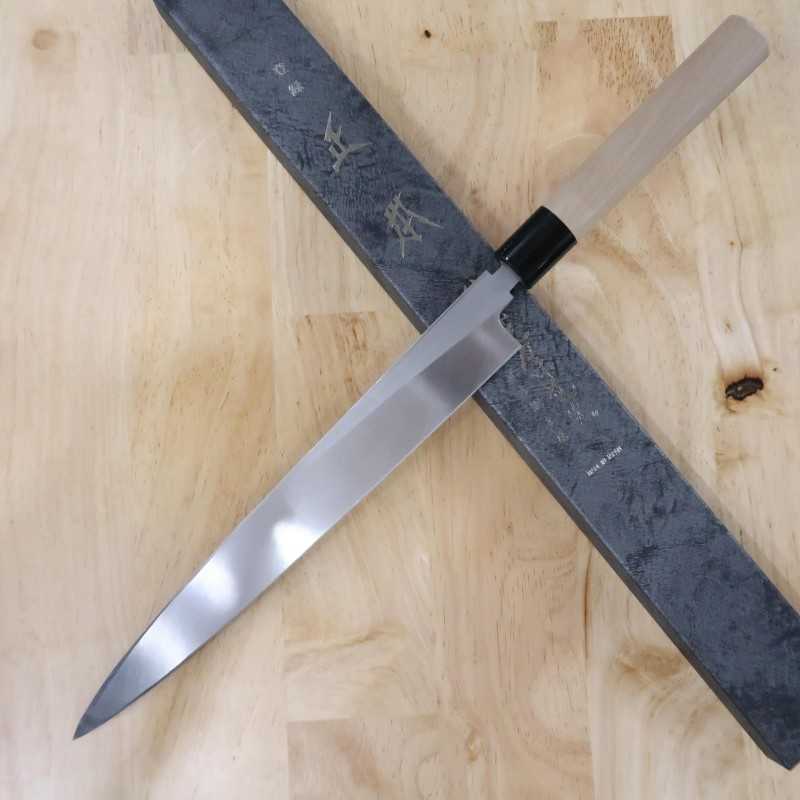 正本総本店 MASAMOTO SOHONTEN 霞 白紙二号 柳刃 水牛栗型柄 (240-300mm)