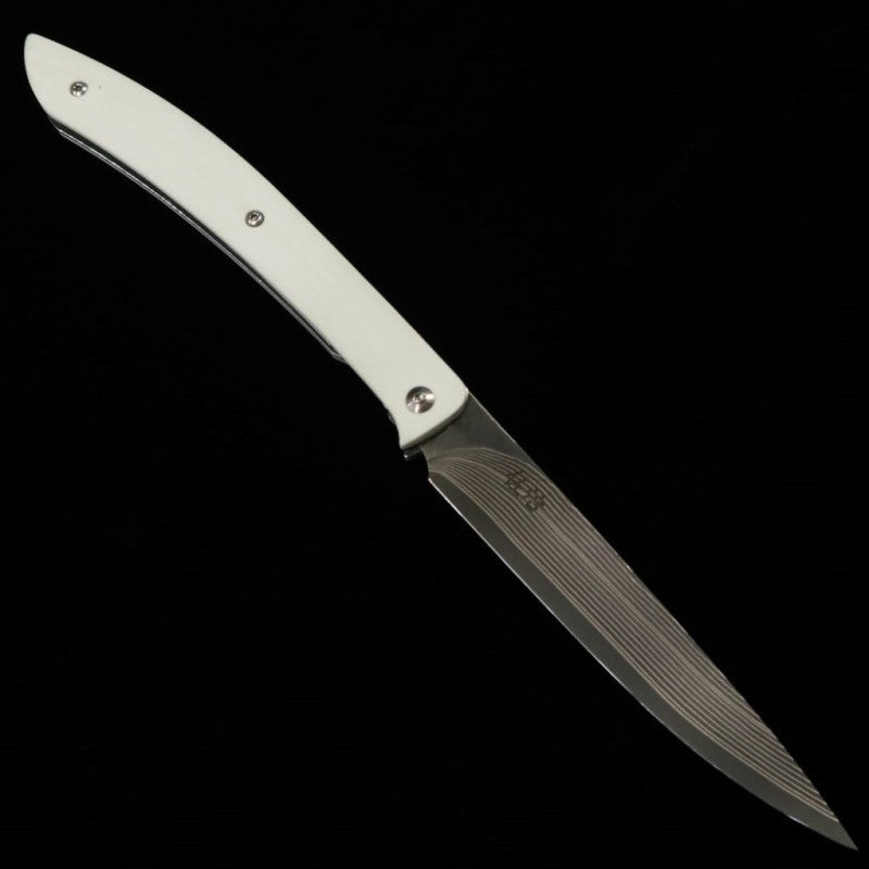 Folding Steak Knife SAJI TAKESHI R2, White Micarta (100mm)