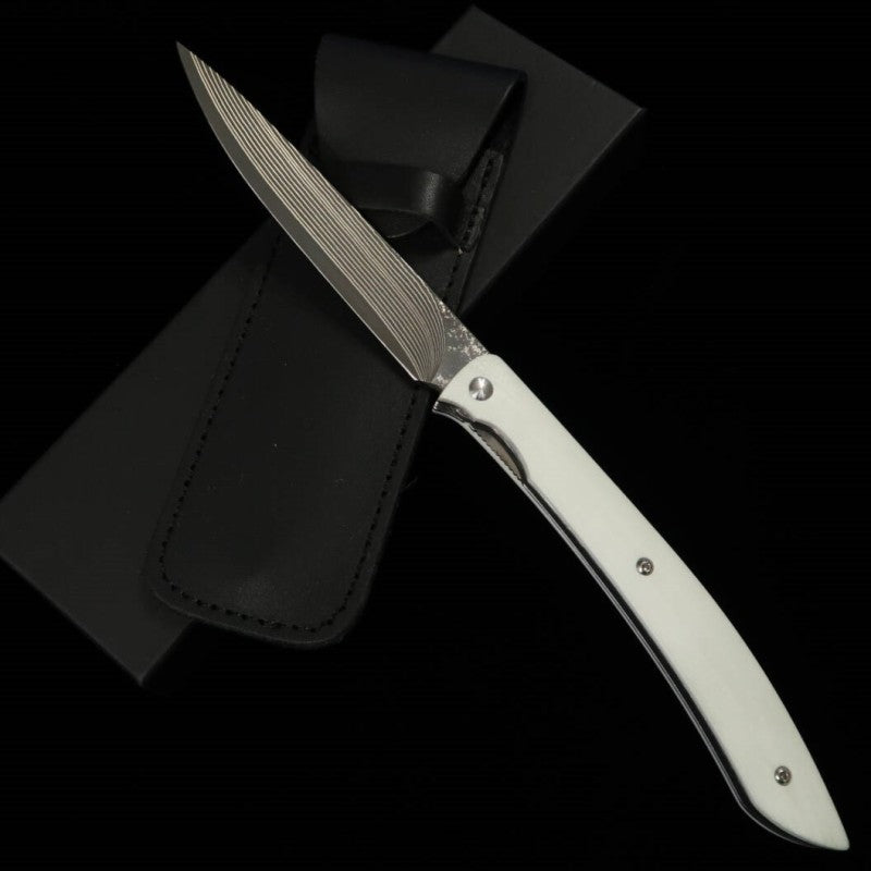 Folding Steak Knife SAJI TAKESHI R2, White Micarta (100mm)