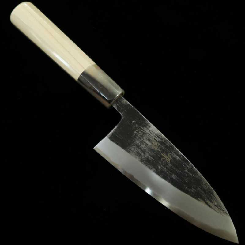SUISIN Hecho por Kenji Togashi Forja negra Shirogami No.2 Cuchillo para jurel (120mm)