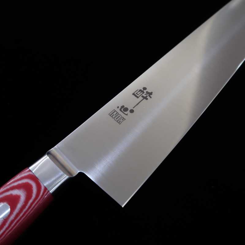 Gyuto SUISIN INOX PREMIUM Cabo em Micarta Vermelha/Branca (210/240cm)