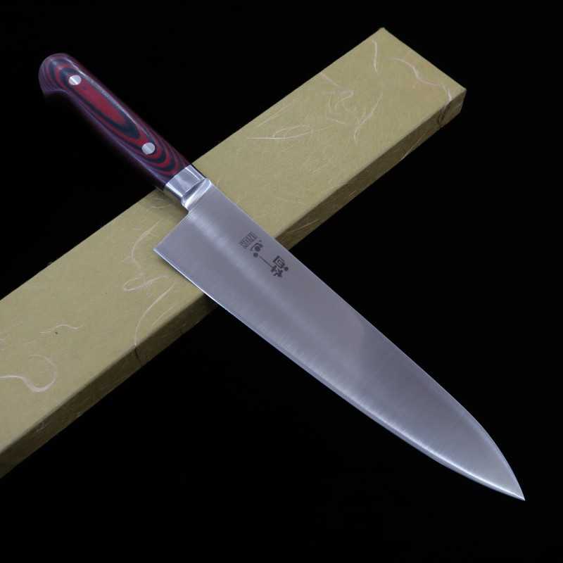 Gyuto SUISIN INOX PREMIUM mango micarta rojo/negro (210/240 mm)