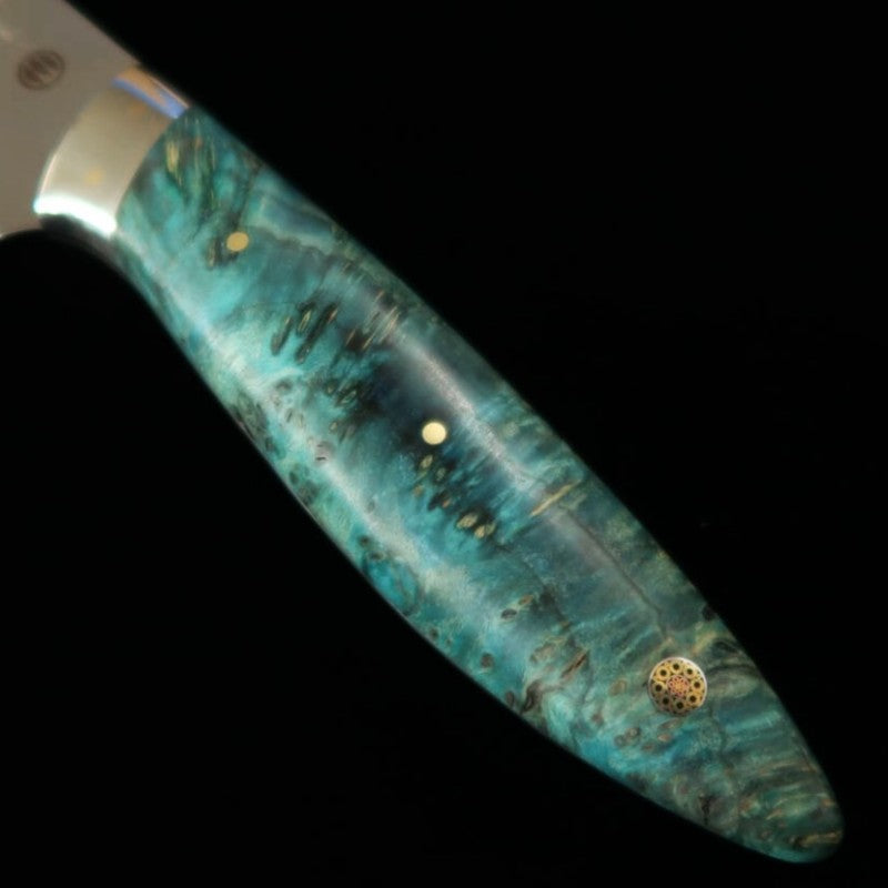 Gyuto Asurah Knives × Miura VG10, acabado espejo, mango personalizado verde (240 mm)