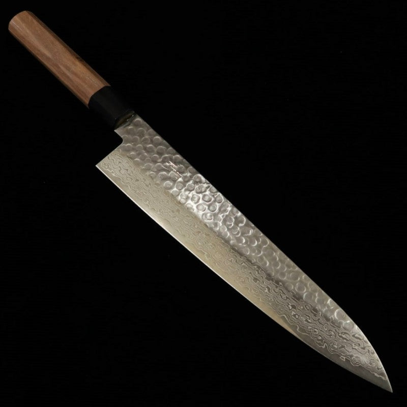Miura Gyuto AUS10 Hammered Damascus Walnut Handle (240mm)
