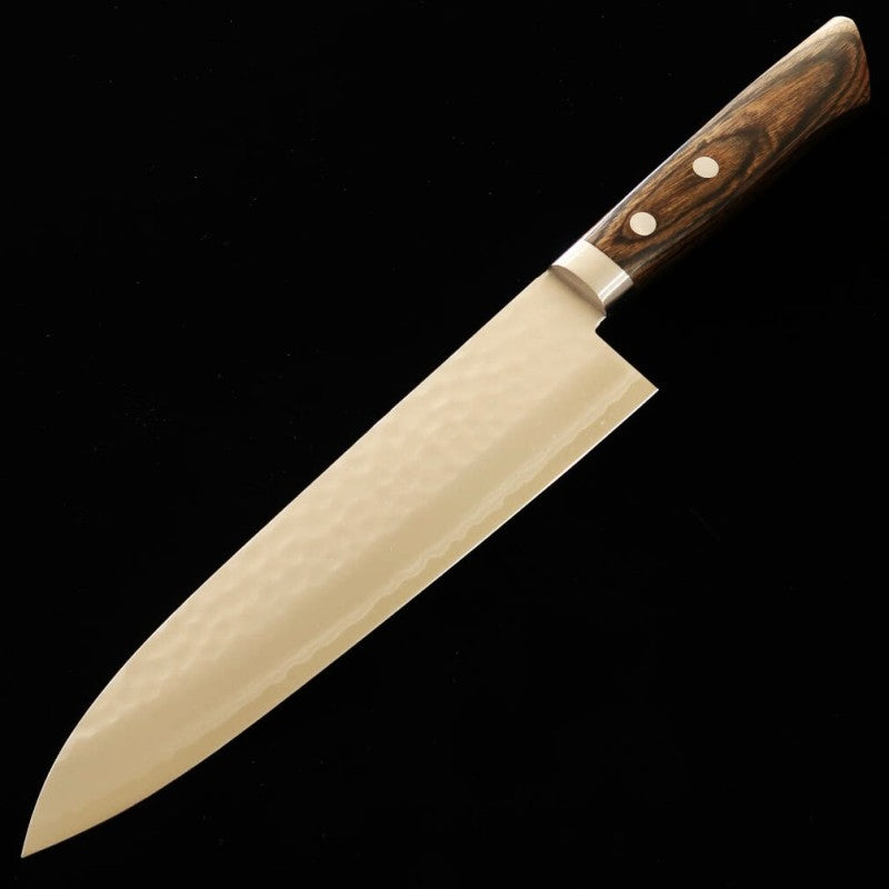 三浦 MIURA 牛刀 刻流 VG10 鎚目ダマスカス アッシュハンドル (180mm)