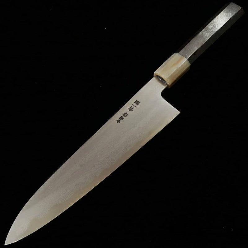 三浦佩 MIURA Obidama 牛刀 青紙一号 ダマスカス 黒檀八角柄 (210/240mm)