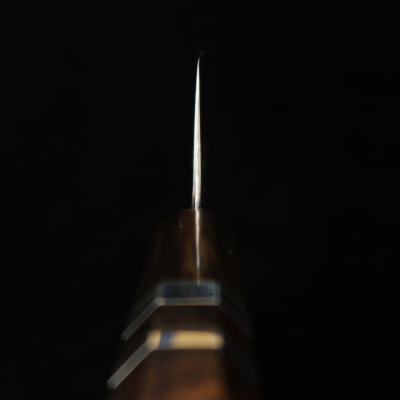 水野鍛練所 MIZUNO 源昭忠 青紙一号 本焼DX 牛刀 鏡面 龍刻印入り 黒檀銀巻柄 (240mm)