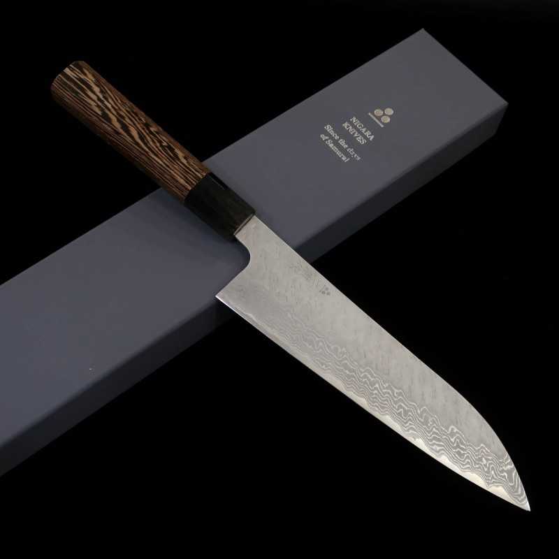 NIGARA Gyuto VG10 Hammered Damascus Wenge Handle (210/240mm)