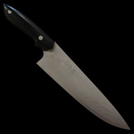 Gyuto Kazuo Nomura Shirogami No. 2 Sumi-Nagashi Black Micarta Handle (180/210mm)