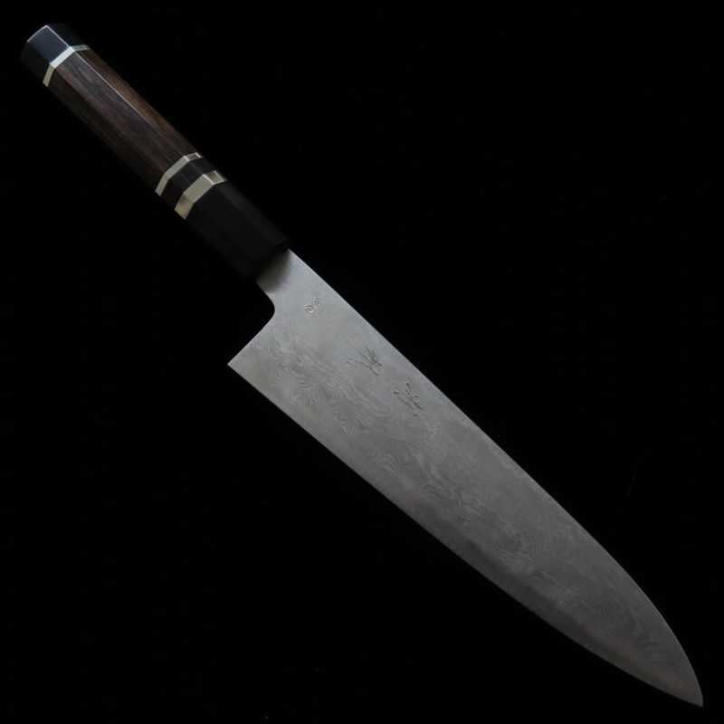 Gyuto Miura Knives Obidama VG10 Damascus Ebony Silver Wrap Handle (210/240mm)