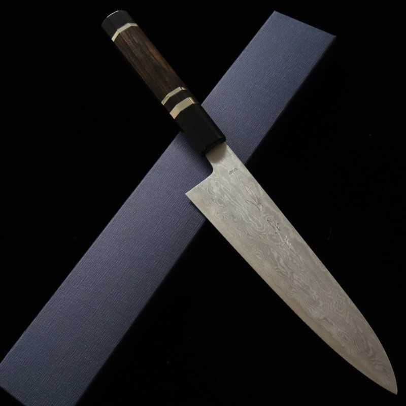 Gyuto Miura Knives Obidama VG10 Damascus Ebony Silver Wrap Handle (210/240mm)