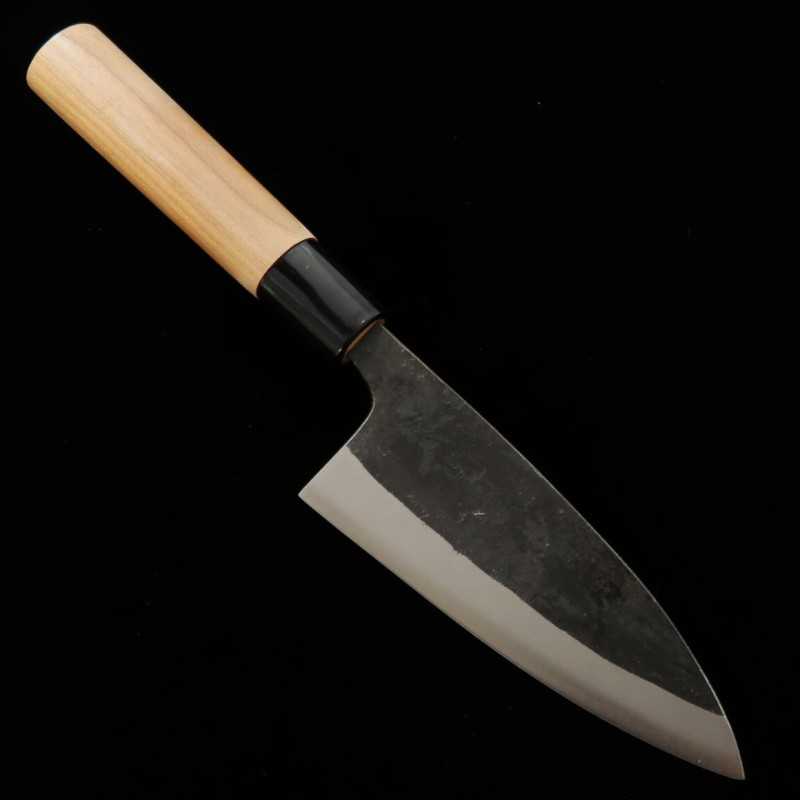 Ikenami Hamono IKENAMI HAMONO Shirogami No.1 inox manche cerisier Deba double biseau (130-180 mm)