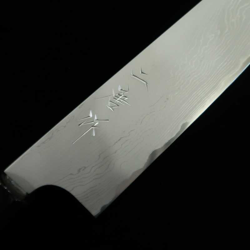NIGARA Forged Works Gyuto Aogami #2 Damasco, cabo de ébano com prata (210mm)