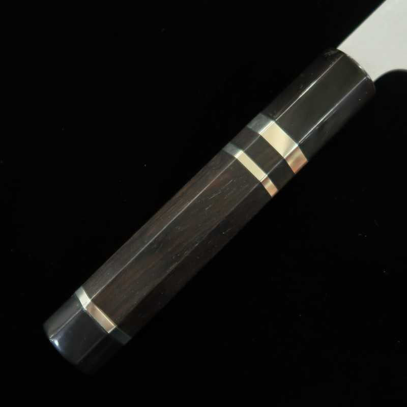 NIGARA Forged Works Gyuto Aogami #2 Damasco, cabo de ébano com prata (210mm)